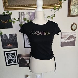 Mighty Fine Black Tee with Colorful Graphic